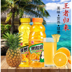 果粒爽饮料整箱550ml*15菠萝汁菠萝啤果味饮品果肉多大瓶果粒橙汁
